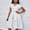 White, variant on Women Solid Color Versatile Temperament Solid Color Short Sleeved V-neck Dress