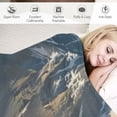 thumbnail image 3 of Chilfamy Mountain Range Forest Cloudy Sky Print Flannel Throw Blanket Lightweight for All Seasons 40x50in, 3 of 6