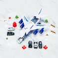 thumbnail image 5 of Airplane Toy with Construction Toy Cars Set, Transport Cargo Airplane with Lights and Sounds, 6 Mini Car Toys & 11 Road Signs, Toy Airplane for Kids, Blue, 5 of 7