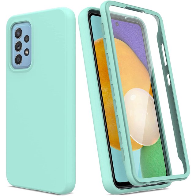 Case for Samsung Galaxy A52 5G, Galaxy A52 Case with Built in Screen Protector, Full Body Shockproof Phone Case Rugged Protective Cover for Samsung Galaxy A52 5G / A52 4G (Mint Green)