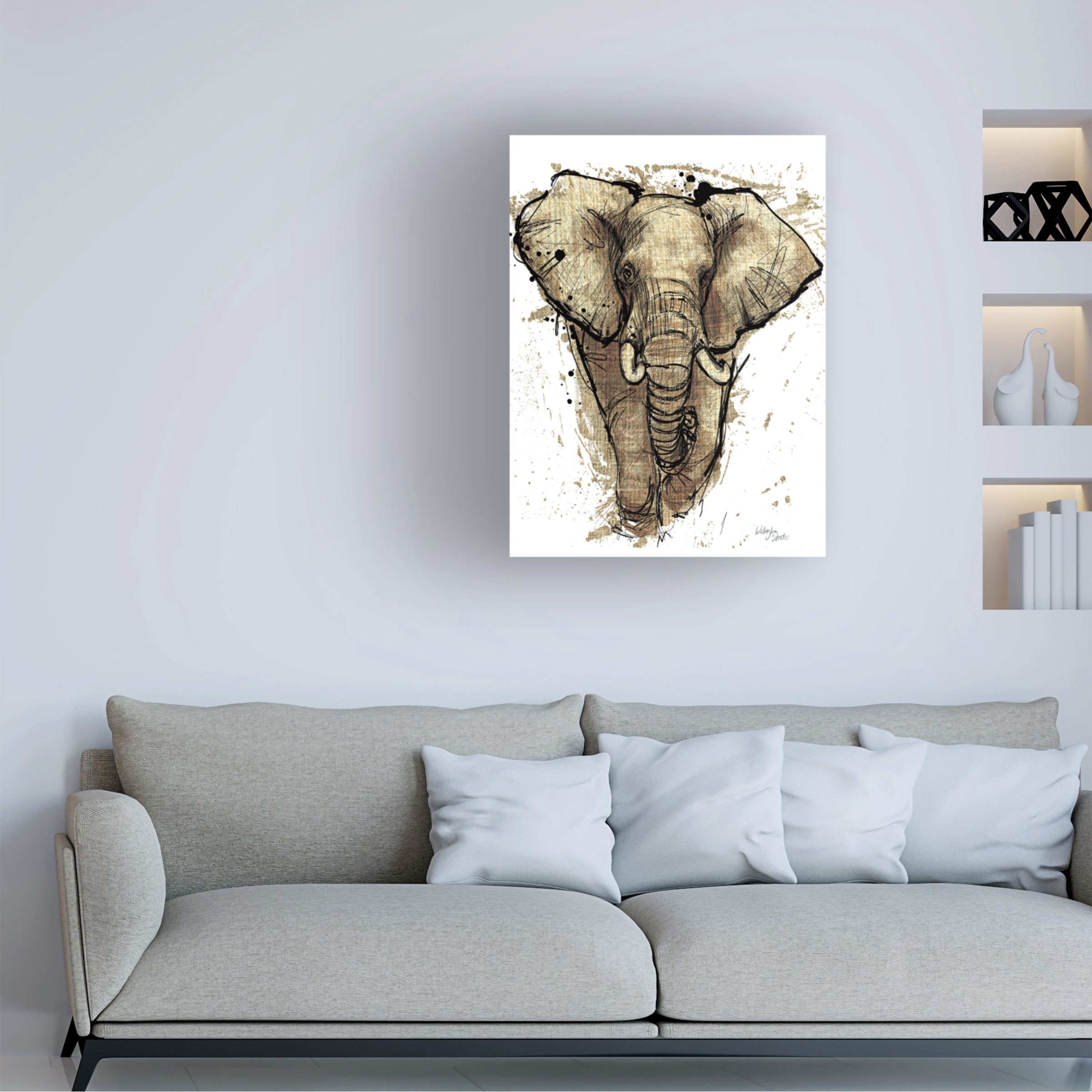 Trademark Fine Art 'Gold Africa I on White Crop' Canvas Art by Wellington Studio
