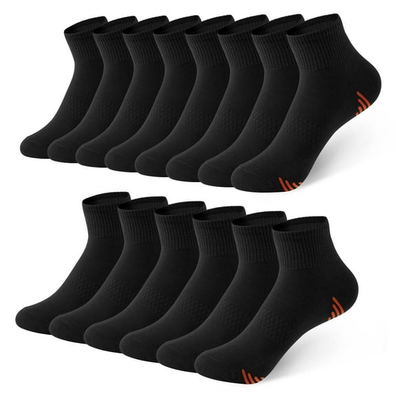 Honeysea 12 Pairs Crew Socks for Women Men - Running Ankle Socks Lightweight Breathable Athletic Socks with Arch Support