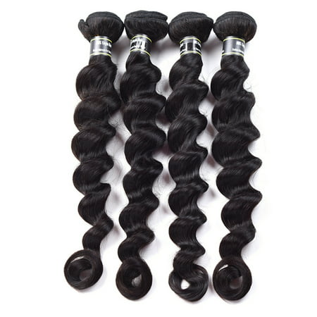 Beroyal Loose Curly Wave Virgin Hair 4 Bundles Brazilian Loose Wave Human Hair Weave, (Best Products For Brazilian Curly Weave)
