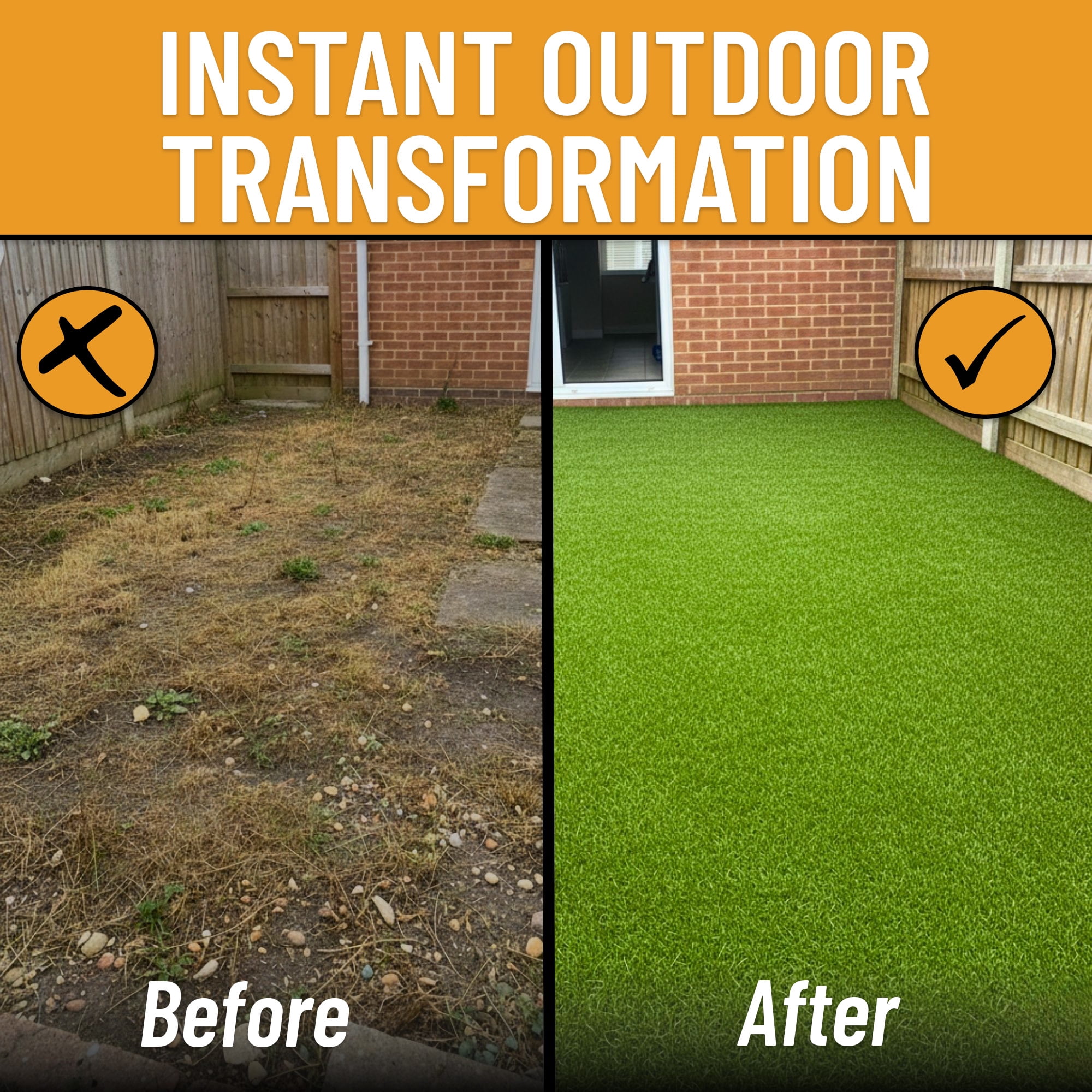 Ottomanson Natural Grass Indoor Outdoor Artificial Turf Rug 2'7" x 43' Green Lawn Carpet