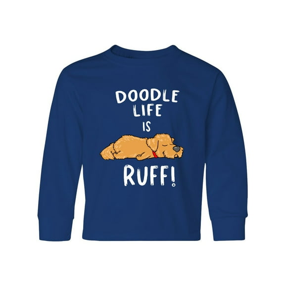 Inktastic Doodle Life is Ruff Golden Doodle Long Sleeve Youth T-Shirt
