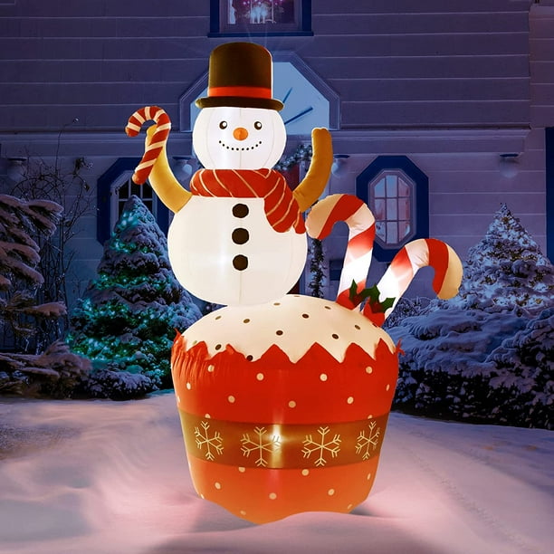 Nifti Nest Snowman with Cupcake Christmas Blow Ups, Inflatable