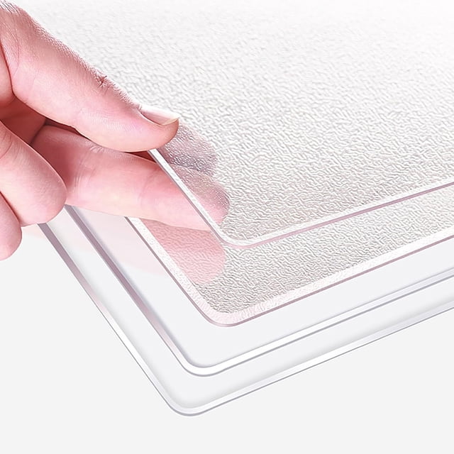 Non-Slip Clear Table Protector 2mm, Transparent Waterproof Desk Pad Mat, Plastic Bedside Table Cover, Frosted Clear Table Pad for Kitchen Desktop Writing Desk and Dresser(35.4'' x 63'')