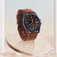 thumbnail image 5 of Reloj de pulsera de cuarzo para hombre, de nailon tejido, deportivo, de moda, con calendario, de cuarzo (marrón), 5 of 5
