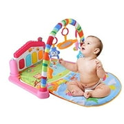 Christoy Baby Kick and Gym Play Mat Lay & Play 3 in 1 Fitness Music and Lights Fun Piano Activity Mat Infant Newborn Toys Girl Boy (Pink)