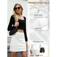 thumbnail image 6 of Womens Fuax Leather Skirt High Waisted Bodycon Pencil Mini Skirts with Shorts, 6 of 13