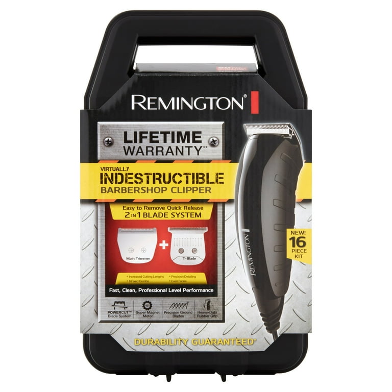 Remington Virtually Indestructible outlet Barbershop Clipper 15-piece Haircut Kit Black