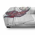 thumbnail image 2 of Sports Soft Flannel Fleece Throw Blanket, Baseball Ball Sporting Pastime National Sport Athleticism Entertainment, Cozy Plush for Indoor and Outdoor Use, 50" x 60", Night Blue Red White, by Ambesonne, 2 of 5