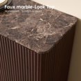 thumbnail image 2 of Hvoonc 34"W Fluted Sideboard Buffet Cabinet with Storage, Faux Marble Top, 2 Push-to-Open Doors, Adjustable Shelves, Modern Accent Cabinet for Dining Room, Living Room, Entryway, Walnut Brown, 2 of 7