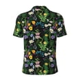 thumbnail image 3 of Vsdgher Chamomile Print Men's Short Sleeve Stretch Polo Shirt, Moisture-Wicking Performance Polo Shirt, 3 of 8