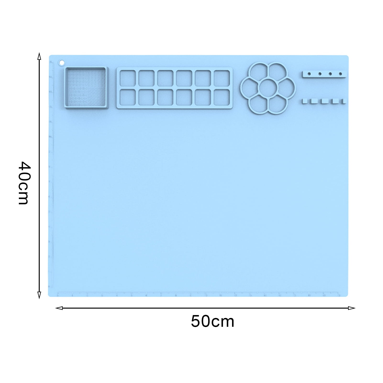 sunsanly Silicone Craft Mat with Cup Non-Stick Surface Versatile Usage Easy-maintenance Foldable Design Painting Mat for Kids
