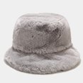 thumbnail image 2 of Jalioing Fuzzy Bucket Hat for Women Cute Fleece Winter Warm Hat Fashion Outdoor Thermal Fisherman Hats Streetwear, 2 of 2