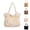 White, variant on Women's Crochet Mesh Tote Bag, Large Woven Shoulder Handbag, Lightweight Hollow Knit Purse for Beach Travel Work Picnic Casual Use(Khaki/One Size)