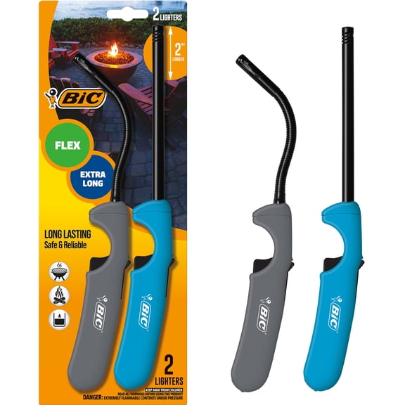 BIC Multi-Purpose Lighters With Flexible and Extra Long Wand, Child-Resistant, 2 Pack