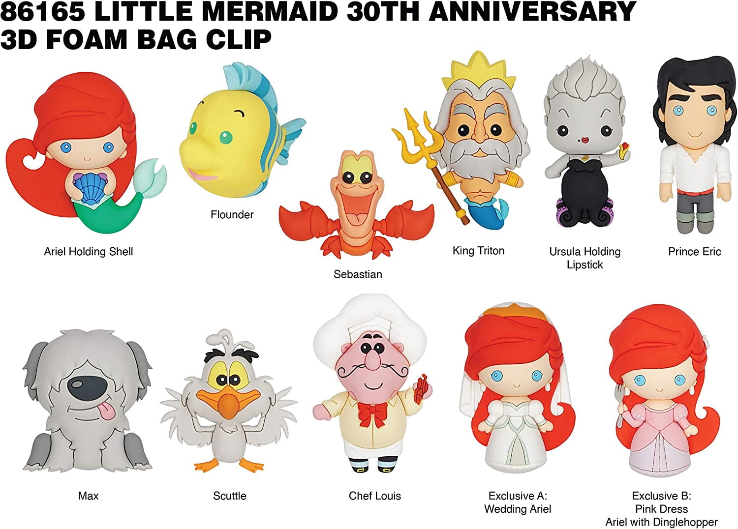 Little Mermaid 3D Foam Bag Clips in Blind Bags