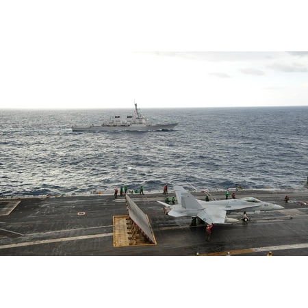 LAMINATED POSTER The aircraft carrier USS George Washington (CVN 73) conducts routine flight operations while the Ar Poster Print 24 x