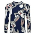 thumbnail image 2 of Bugs Bunny Looney Tunes Men's Graphic T Shirts Long Sleeve Printed Tee Tops Autumn Casual T-Shirt Fall Clothes S, 2 of 6