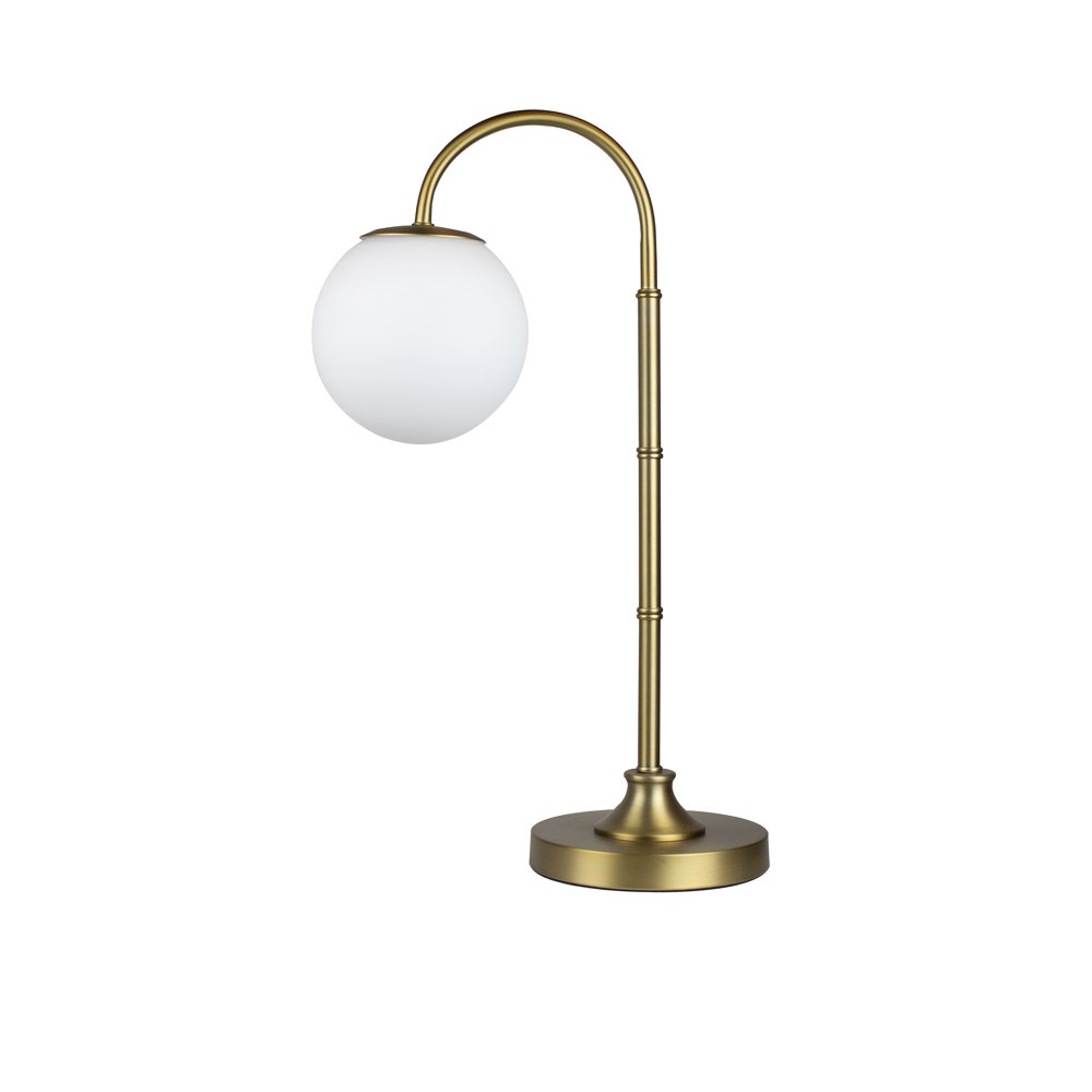 21" Plated Gold Accent Table Lamp w/ Globe Shade