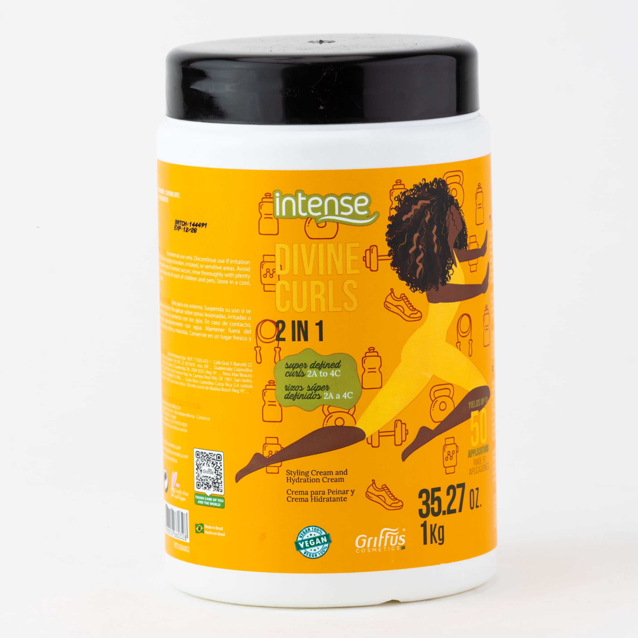 (6 pack) Griffus 2in1 Intense Styling Cream for Divine Curls 35.27oz/1Kg - Yields Up to 50 Applications
