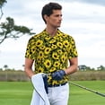 thumbnail image 5 of Balery Sunflowers In Vintage Printed Men’s Short Sleeve Polo Shirt, Midweight Men's Shirt,Golf Polo shirts -3X-Large, 5 of 8