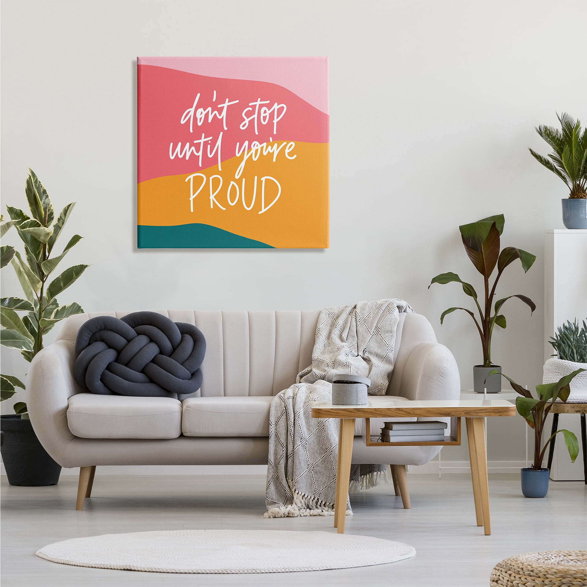 Stupell Indtries Don't Stop Until You're Proud Phrase Abstract Pattern,30 x 30,Design by Amanda Hoton