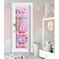 thumbnail image 5 of 28 Large Mesh Pockets Kids Shoe Organizer Hanging Baby Over The Door Shoe Rack For Closet Shoe Holder Hanger for Toddler Girl, Pink, 5 of 6