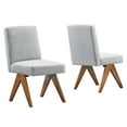 thumbnail image 2 of Modway Lyra 19" Heathered Fabric Dining Side Chair in Light Gray (Set of 2), 2 of 10