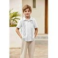 thumbnail image 6 of Arshiner Boys Cotton Linen Shirt White Button Down Shirt Lightweight Summer Beach Tops 5-6 Years, 6 of 9