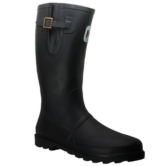 Men's Expandable Calf Rubber Boot Black Shoe