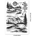 thumbnail image 2 of Mountain Scene Clear Stamp Forest Huts Silicone Stamp Transparent Rubber Stamp Compass Rivers Direction Signs for Card Making Paper Crafting Photo Albums Holiday Cards Scrapbooking DIY, 2 of 7