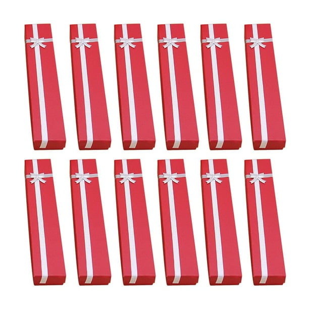 Caja de joyería de 12 piezas para collar, regalo de cumpleaños, caja de papel, estuche Estilo B-Rojo