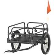 GVN Bike Cargo Trailer Bike Wagon Bicycle Trailer with Suspension, Triple Safety Features, 16'' Wheels, 88 lbs Max Load