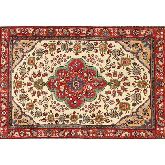 Ahgly Company Machine Washable Indoor Rectangle Traditional Red Area Rugs, 2' x 4'