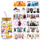 thumbnail image 2 of Pegatinas de transferencia de Anime japonés de 16 oz con protección UV DTF para vasos de cristal Libbey, calcomanías de transferencia impermeables, Sailor Moon Demon Slaye, 2 of 5