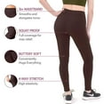 thumbnail image 5 of SATINA High Waisted Brown Leggings for Women - Soft, Stretchy Leggings with Side Pockets - Full Length Yoga Pants for Women - Tummy Control and Buttery Soft Fabric for All-Day Comfort - One Size, 5 of 7