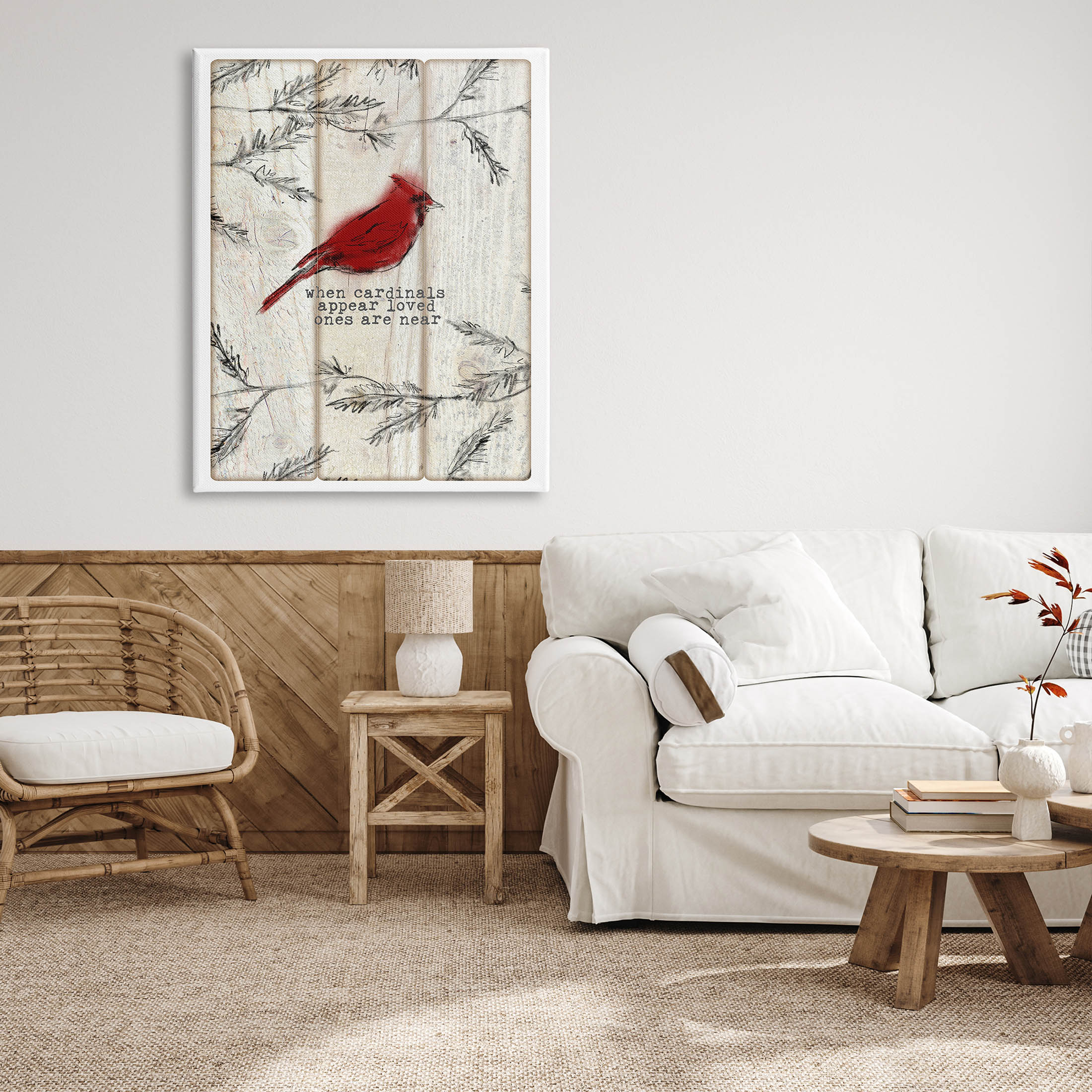Cardinals Appear Loved Ones Near Phrase Animals & Insects Graphic Art Gallery Wrapped Canvas Print Wall Art