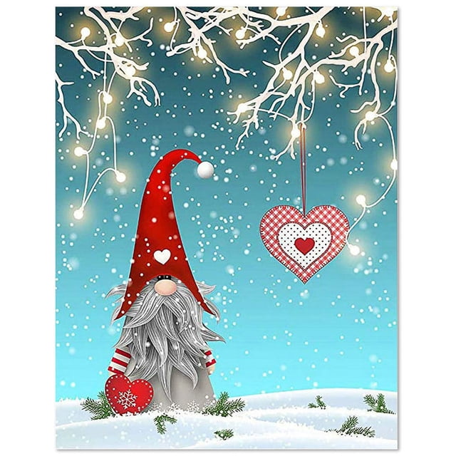 Yuarrent Pintura de diamantes de Navidad, imágenes bordadas, decoración de pared, dibujos animados de Papá Noel, adornos para el hogar, suministros Type2 NO2 Yuarrent HA009247-04
