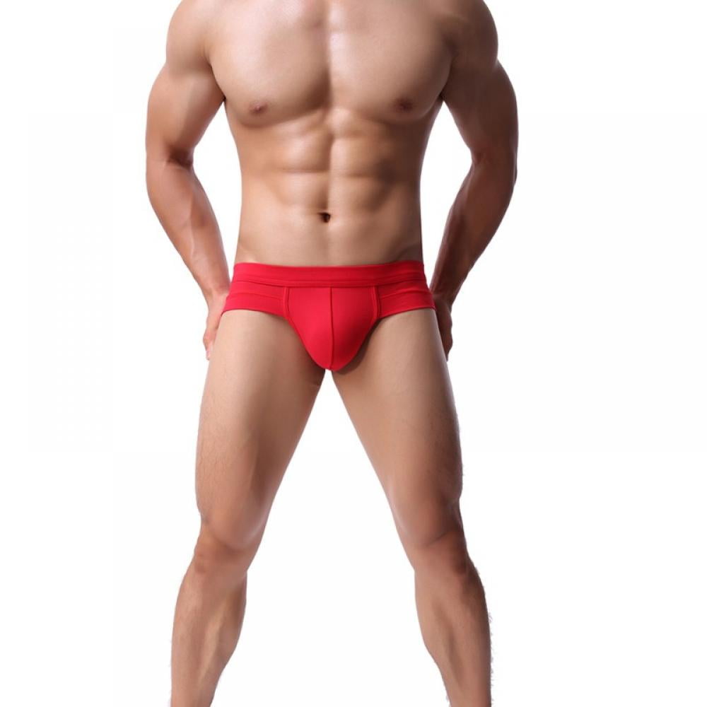 Men's Underwear Modal Microfiber Briefs No Fly Covered Waistband Silky