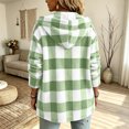 thumbnail image 6 of Admvng Women's Checkered Jacket Hooded Long Sleeve Casual Warm Outerwear, 6 of 9