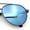 Gunmetal - Blue Mirror, variant on Mens Racer Tear Drop Double Bridge Officer Police Style Metal Sunglasses All Black