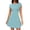 Sky Blue, variant on Women's Sexy Low Back Mini Dress Short Sleeve Crew Neck A-Line Graduation Sundress