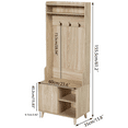 thumbnail image 5 of Oubayajia Hall Tree with Storage Bench, 4-in-1 Entryway Hall Tree for Hallway, Living Room, Natural, 5 of 8
