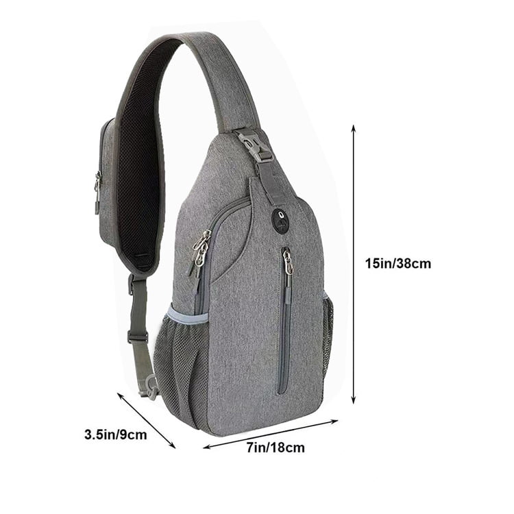 Men's Women's Nylon Multi-pockets Sling Chest Bag Backpack Hiking