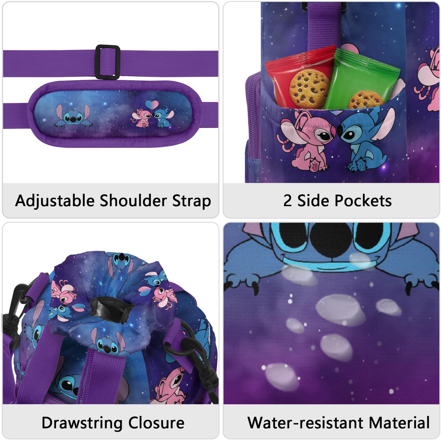 Insulated Cartoon Water Bottle Carrier Bag Sleeve with Strap Crossbody for 20/24/32/40oz Tumbler,Cartoon Movie Water Bottle Holder Sling Bag with Pocket Gifts for Women Men Adults
