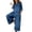 1-Blue195, variant on XIAOCHA Women's Button-Down Denim Jumpsuit Casual Long Sleeve Wide Leg Romper with Pockets,Blue
