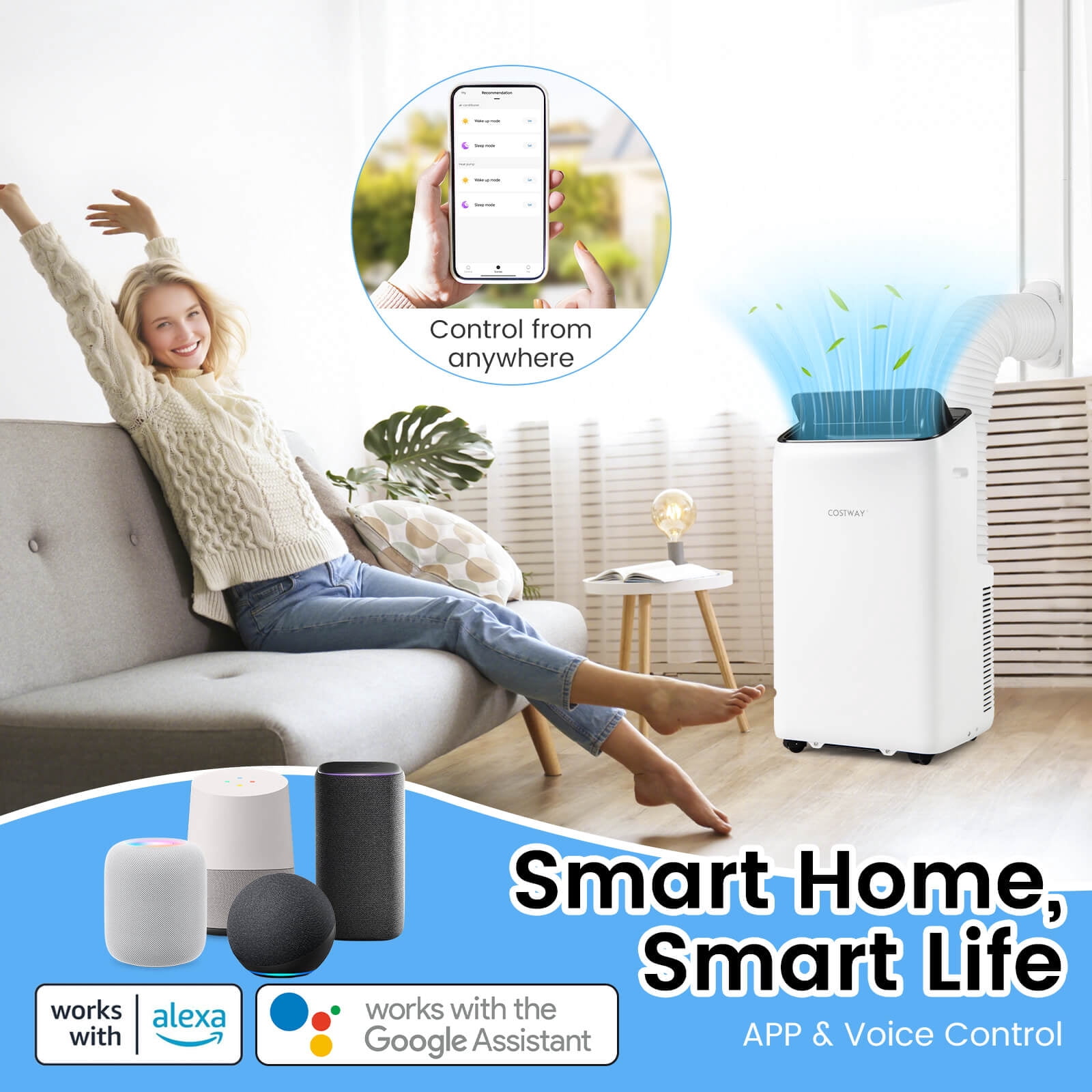 Costway 14000 BTU Inverter Portable Air Conditioner with APP Voice & Remote Control